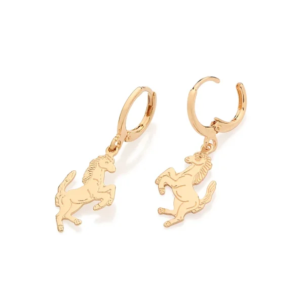 Brinco argola cavalo banhado a ouro 18k Rommanel