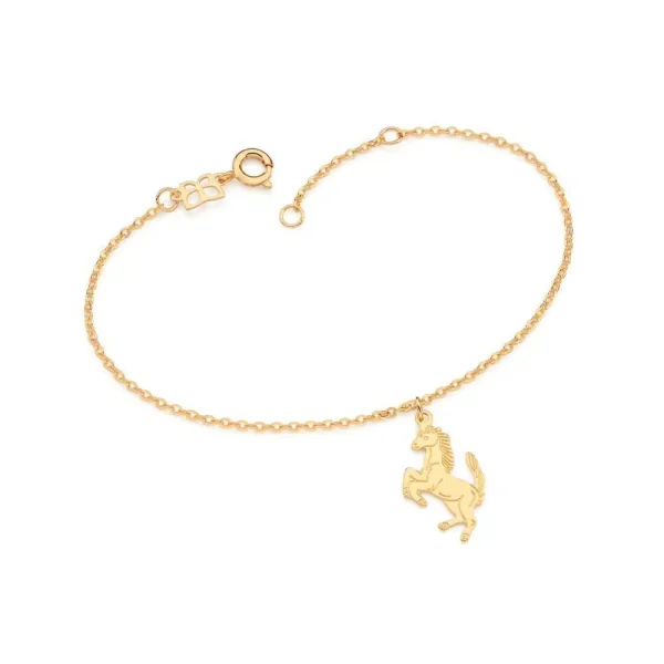 Pulseira com cavalo banhado a ouro 18k Rommanel